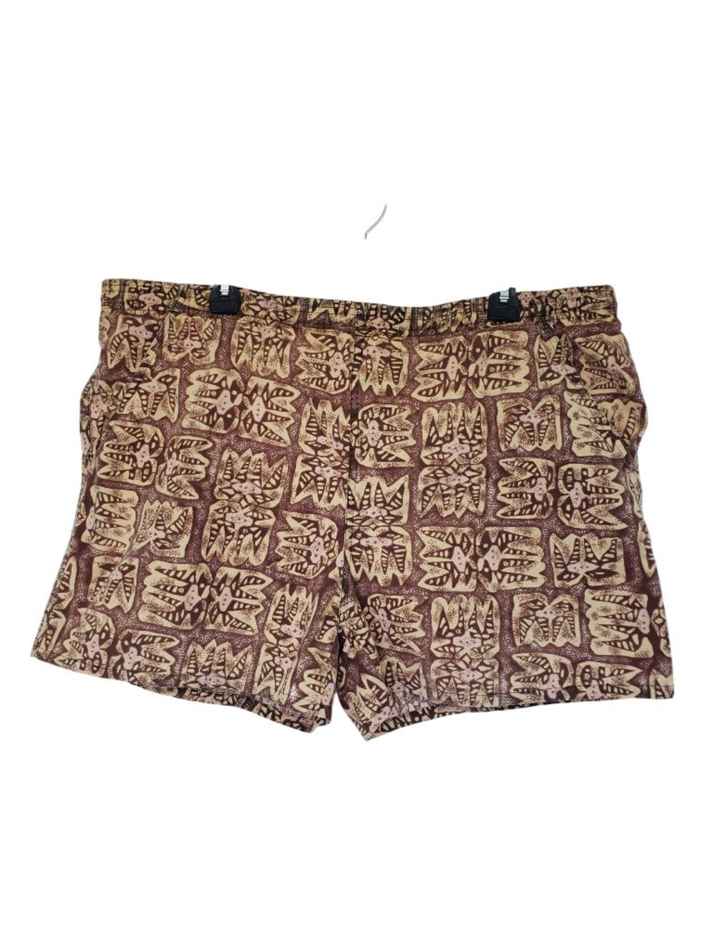 Vintage 1990s Mervyns Cheetah Brand Swim Shorts Mesh Lined Brown Print Retro